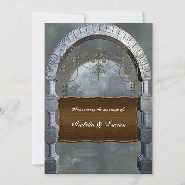 Gothic Arch Plaque Vampire Goth Wedding Invitation (Front)