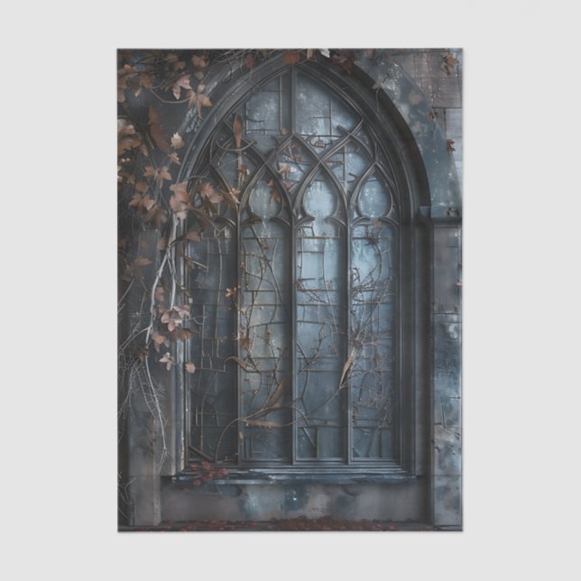 Gothic Arched Window trailing ivy Decoupage Tissue Paper (Front)