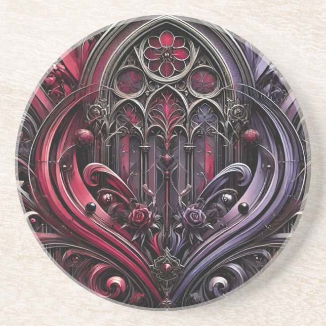 Gothic Arches Sandstone Coaster (Front)