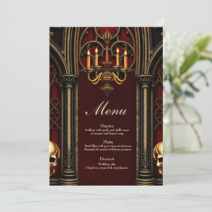 Gothic Archway with Skulls.  Menu