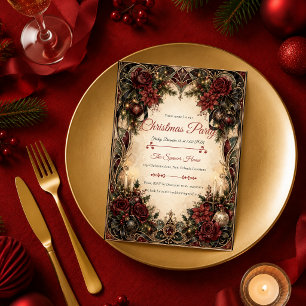 Gothic Art Nouveau Christmas Party Invitation