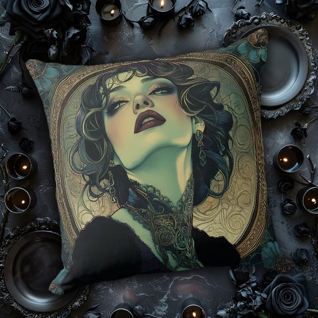 Gothic Art Nouveau Woman Cushion (Creator Uploaded)