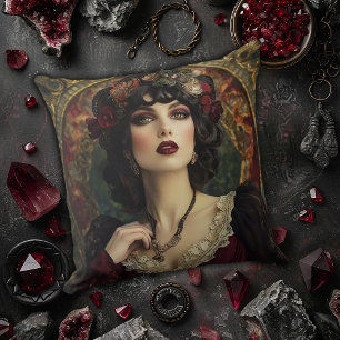 Gothic Art Nouveau Woman Cushion