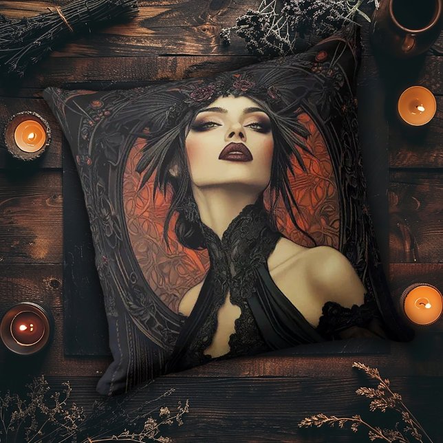 Gothic Art Nouveau Woman Cushion (Creator Uploaded)