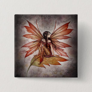 Gothic Autumn Fairy Button by Molly Harrison