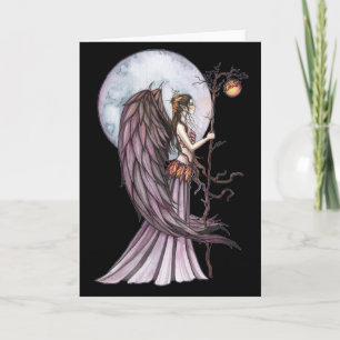 Gothic Autumn Moon Fairy Blank Card