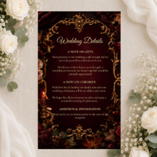 Gothic Autumn Romance Wedding Enclosure Card