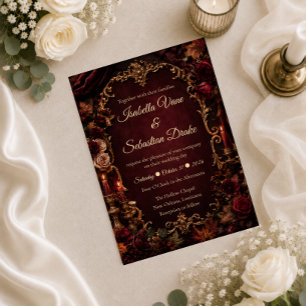 Gothic Autumn Romance Wedding Invitation