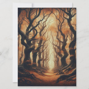 Gothic Autumn woods Holiday Card