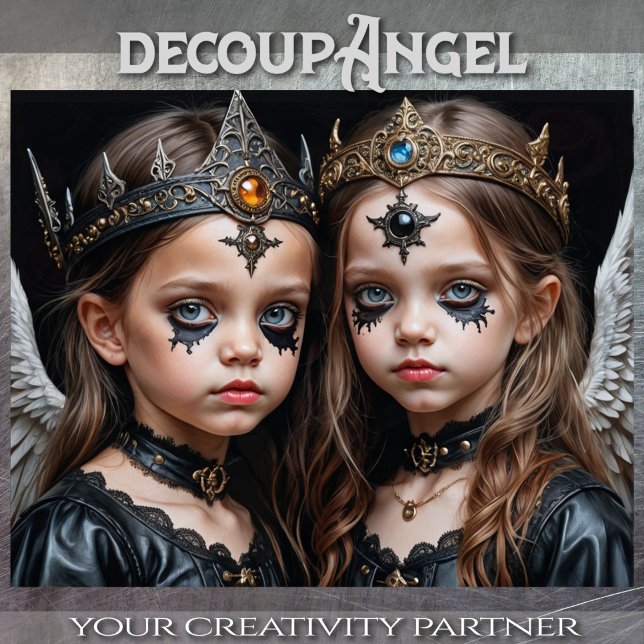 Gothic Baby Angels: Melissa and Adele - Decoupage  Tissue Paper (Creator Uploaded)