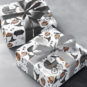 Gothic Baby Carriage Halloween Wrapping Paper