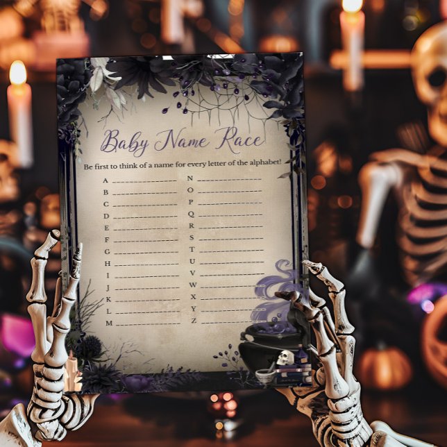 Gothic Baby is Brewing Baby Name Race Game (A Baby is Brewing Baby Shower Baby Name Race Game)