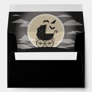 Gothic Baby Shower Halloween Carriage Envelope