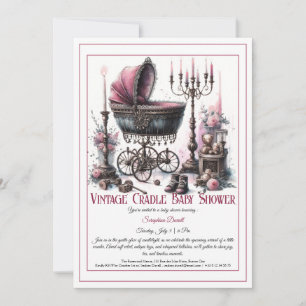 Gothic Baby Shower Invitation – Vintage Cradle 