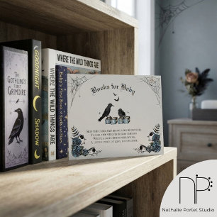 Gothic Baby Shower Raven Book Request Card