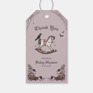 Gothic Baby Shower Rocking Horse Thank You Gift Tags