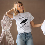 Gothic Bachelorette Party Custom Bridesmaid Crow T-Shirt<br><div class="desc">Looking for the perfect gift for your gothic wedding bachelor party? Look no further than our personalised bridesmaid t-shirt! This shirt is perfect for any bride or bridesmaid who loves dark fairytale weddings and til death do we part relationships. Not only is this shirt stylish and comfortable, but it's also...</div>