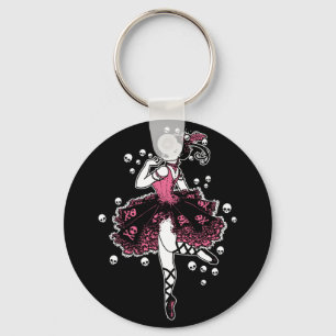 Gothic Ballerina in Pink Key Ring