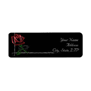 Gothic Barbed Wire and Rose Return Address Return Address Label
