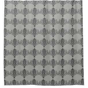 Gothic Baroque Design in Black and Grey Shower Curtain