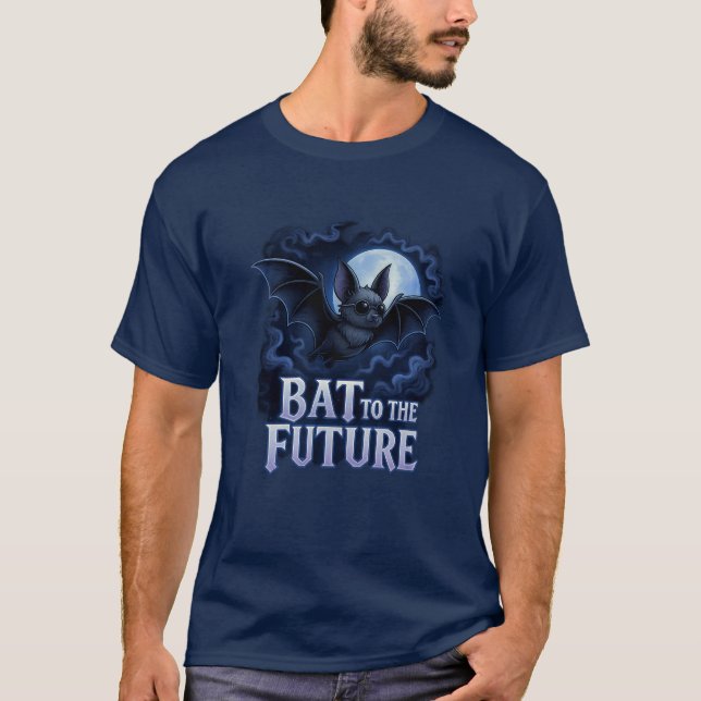 Gothic Bat Artwork - Retro Dark Humor Aesthetic T-Shirt (Front)