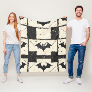 Gothic Bat Grunge Halloween Pattern Fleece Blanket