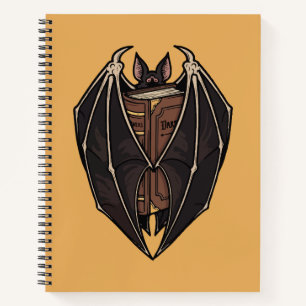 Gothic Bat Reading Dark Spell Book