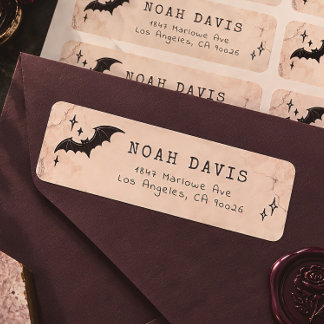Gothic Bat Return Address Label