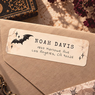 Gothic Bat Return Address Label