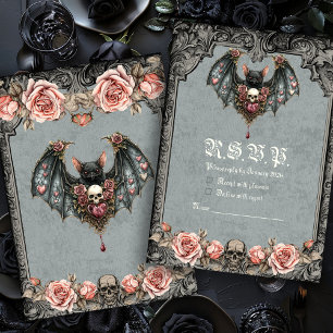 Gothic Bat RSVP Card