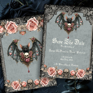 Gothic Bat Save the Date Card