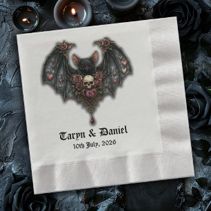 Gothic Bat Wedding Table Napkin