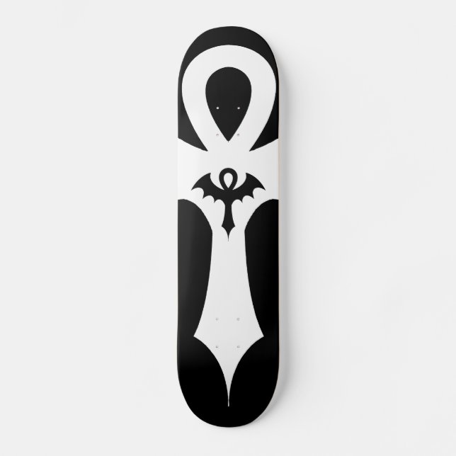 Gothic Bat Wing Ankh Skateboard (Front)