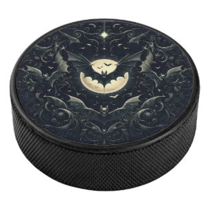 Gothic Bats Hockey Puck