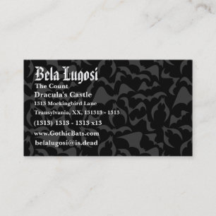 Gothic Bats Vampire Pattern Business Card