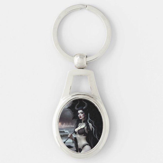 Gothic Beach Beauty Key Ring (Front)