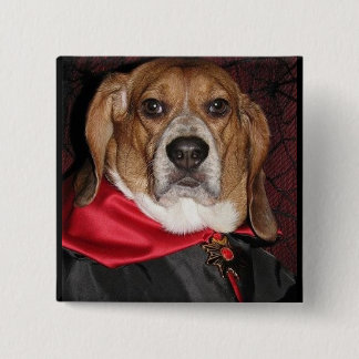 Gothic Beagle Dogula Button