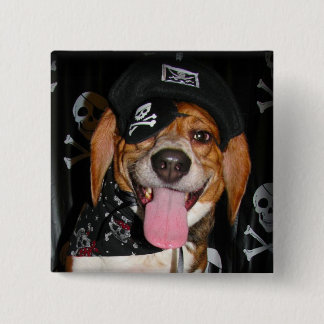 Gothic Beagle Pirate dog Button