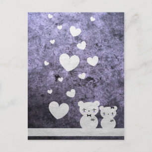 Gothic bear love - Postcard