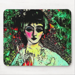 Gothic Beauty Portrait Mouse Pad
