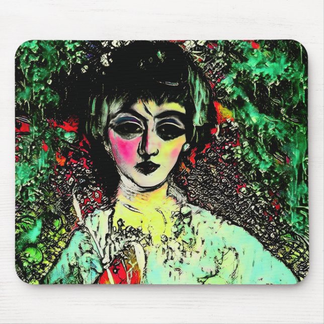 Gothic Beauty Portrait  Mouse Pad (Front)