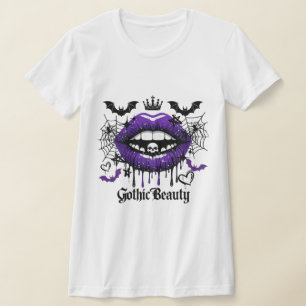 Gothic Beauty Purple Dripping Lips T-Shirt