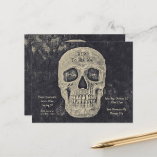 Gothic Beige Skull Birthday RIP To His 20s Budget