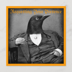 Gothic Bird-Man Halloween Invitation