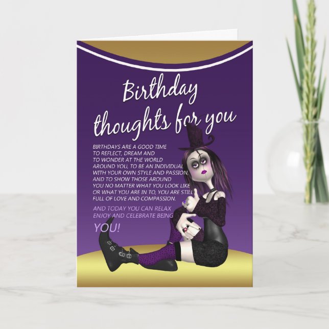 gothic birthday card - birthday thaughts for you - (Front)