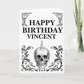 Gothic Birthday Card, Skull Birthday Card