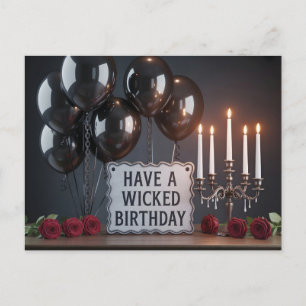 Gothic Birthday Greeting: 'Have a Wicked Birthday' Holiday Postcard