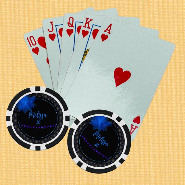 Gothic Black and Blue Birthday  Poker Chips (Creator Uploaded)