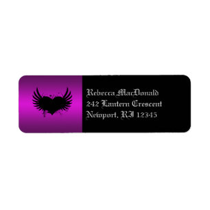 Gothic Black and Purple Return Address Label