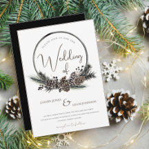 Gothic Black and White Christmas Wreath Wedding